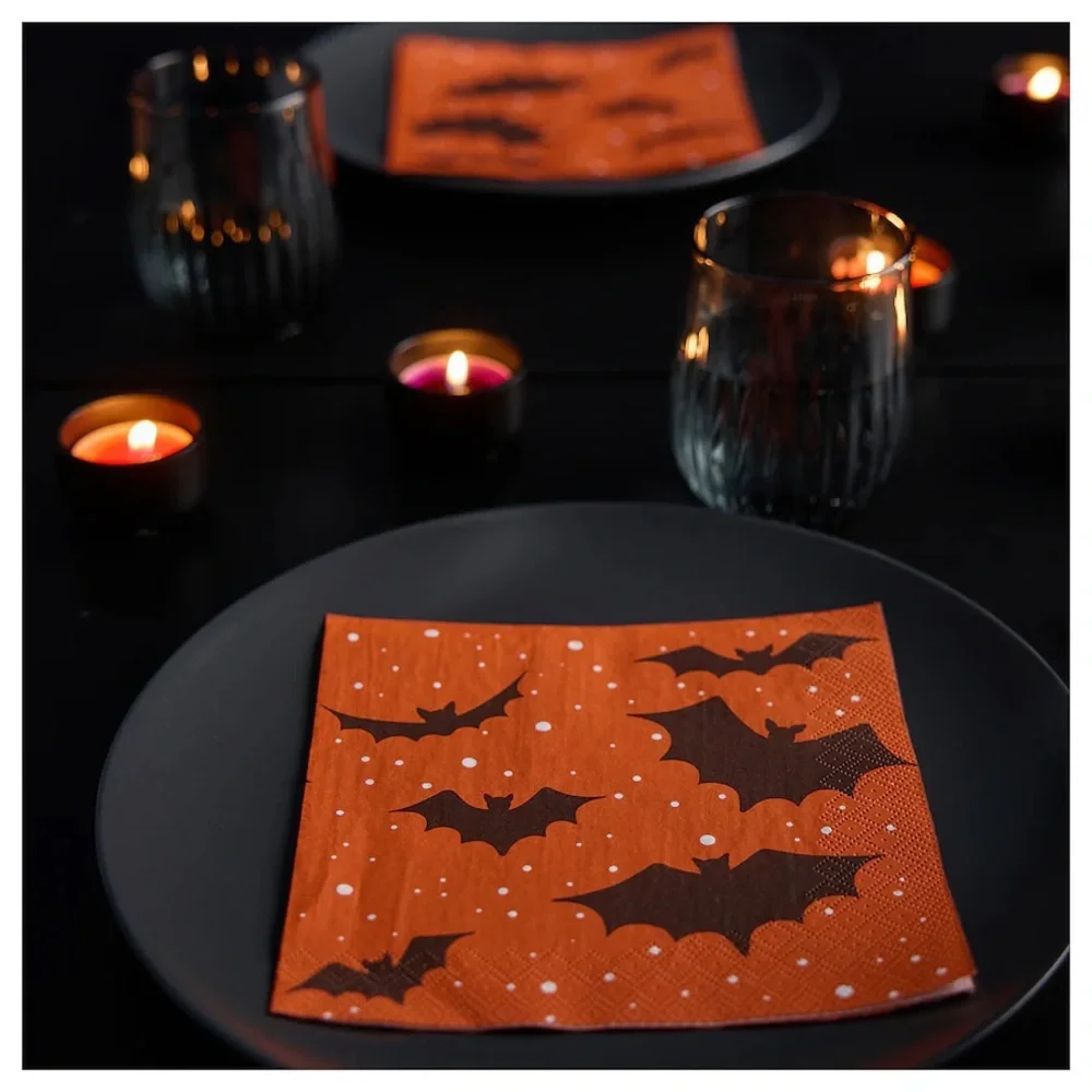 (Retired) HÖSTAGILLE Paper napkins, bat orange, 13x13 